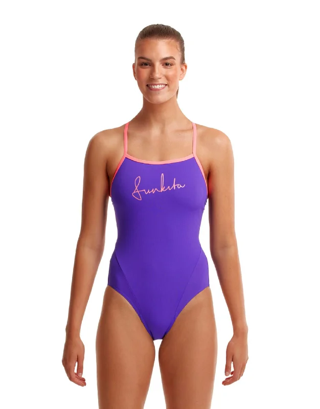 Funkita Purple Punch Single Strap Swimsuit Casual Swim Dress