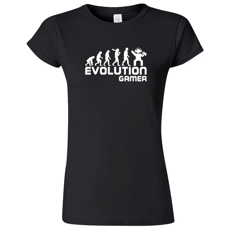"Evolution Gamer - Console Gamer" women's t-shirt-- Sequined Glittery Shiny
