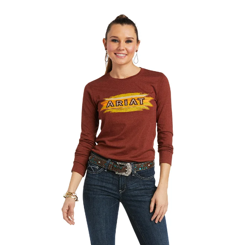 Ariat Ladies Serape Long Sleeve Rust Heather T-Shirt 10038638-- Hooded Caped Shawl Collar Ariat Ladies Serape Long Sleeve Rust Heather T-Shirt 10038638-- Hooded Caped Shawl Collar