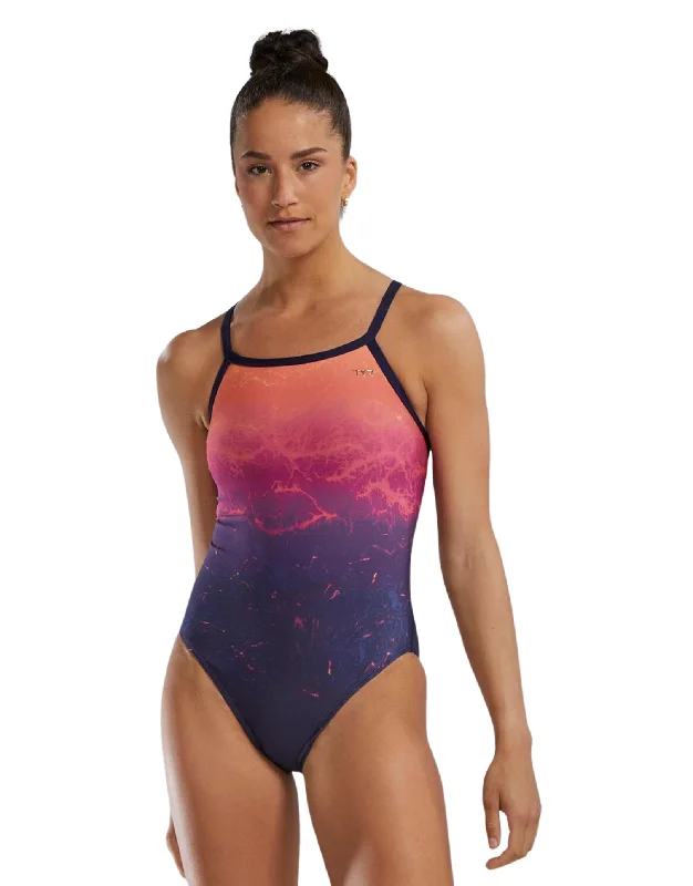 TYR Infrared Durafast Elite Diamondfit Swimsuit - Navy/Multi Sporty Racerback Swimsuit