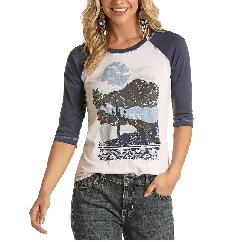 Panhandle Ladies Western Scene Graphic Baseball T-Shirt L9T1904-15-- Lace Blend Ribbed Blend Corduroy Blend Panhandle Ladies Western Scene Graphic Baseball T-Shirt L9T1904-15-- Lace Blend Ribbed Blend Corduroy Blend