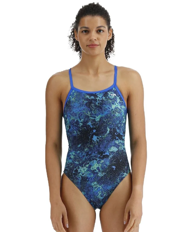 TYR Diploria Diamondfit Swimsuit - Blue/Green Vibrant Bikini Design
