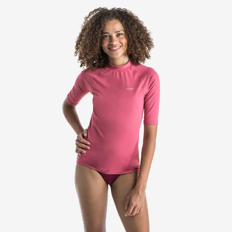 Women's anti-UV short-sleeve surf top T-shirt 100 - dusty-- Polka Dot Checkered Tartan Women's anti-UV short-sleeve surf top T-shirt 100 - dusty-- Polka Dot Checkered Tartan