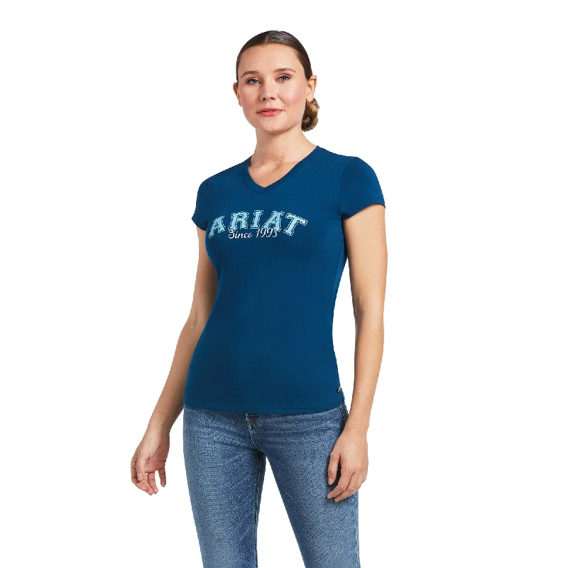 Ariat Ladies Since 1993 Blue Opal Short Sleeve T-Shirt 10039652-- Rayon Velvet Corduroy Ariat Ladies Since 1993 Blue Opal Short Sleeve T-Shirt 10039652-- Rayon Velvet Corduroy