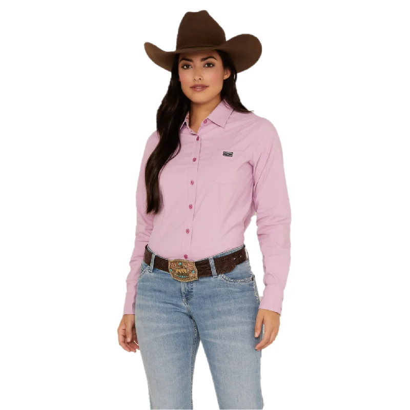 Kimes Ranch® Ladies Linville Solid Lilac Button Down Shirt S22-121212-- Iron Safe Non-Iron Wrinkle Free Kimes Ranch® Ladies Linville Solid Lilac Button Down Shirt S22-121212-- Iron Safe Non-Iron Wrinkle Free