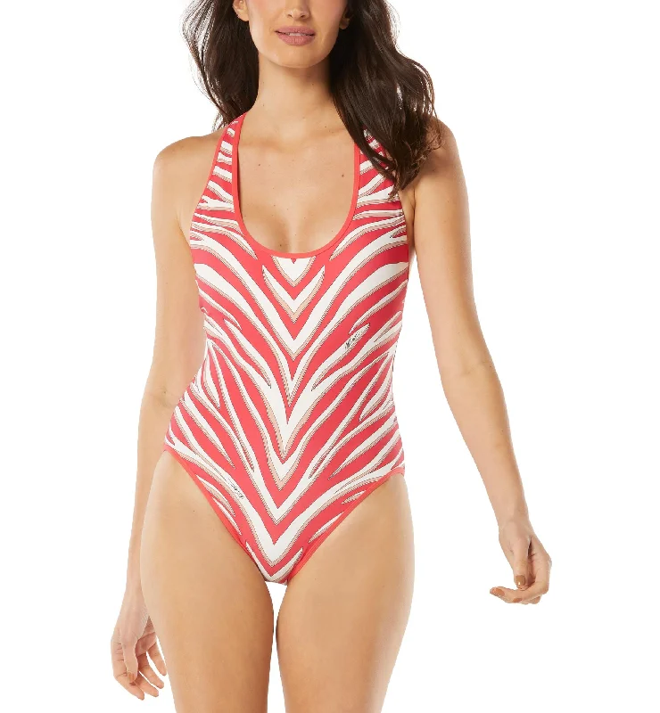 Women's Racerback One-Piece Swimsuit Lace-Detail Bikini Set