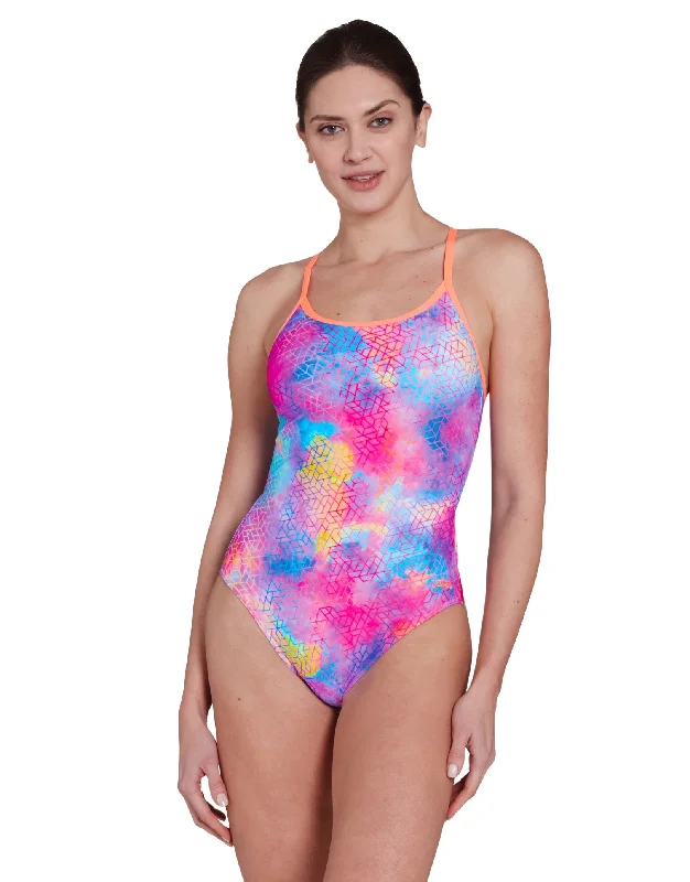 Zoggs Paradox Sprintback Swimsuit - Pink Bold Color Swimsuit