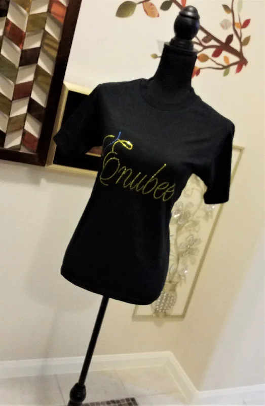 Enubee Rhinestone design T Shirts- (short sleeve Black)-- Mesh Blend Leather Blend Suede Blend Enubee Rhinestone design T Shirts- (short sleeve Black)-- Mesh Blend Leather Blend Suede Blend