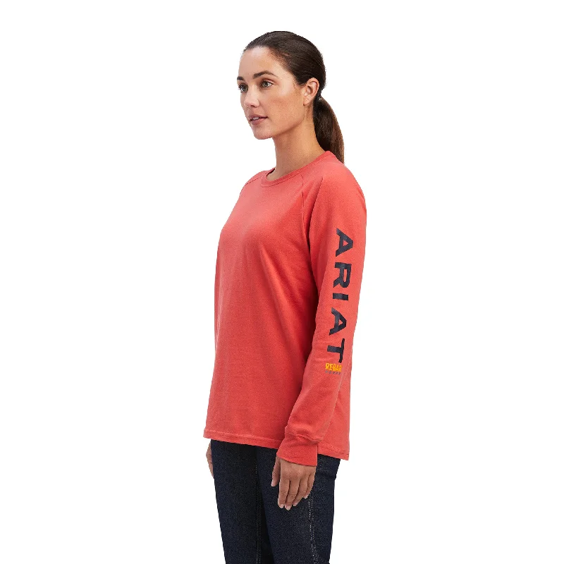 Ariat® Ladies Rebar Cotton Strong Logo Graphic T-Shirt 10041513-- Satin Fabric Silk Fabric Chiffon Fabric