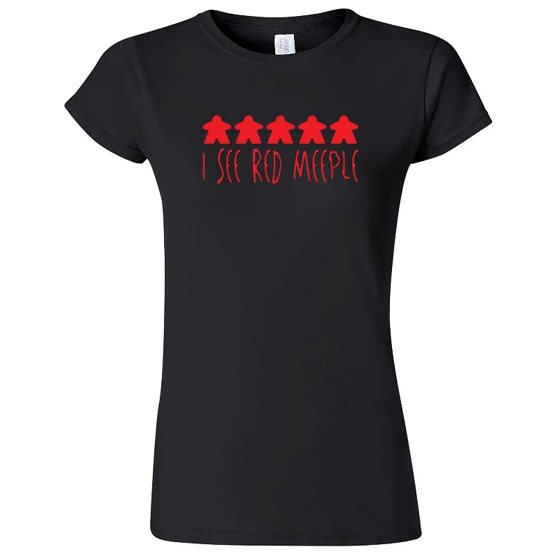 "I See Red Meeple" women's t-shirt-- Mesh Canvas Denim
