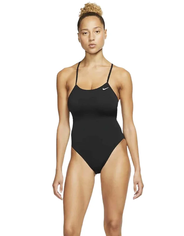 Nike Lace Up Tie Back Swimsuit - Black Reversible Bikini Set