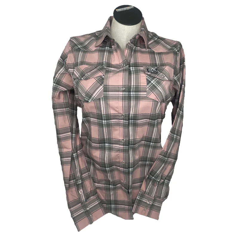 Kimes Ranch® Ladies Stroker Plaid Pink Button Down Shirt STR-PINK-- Cozy Warm Stylish Kimes Ranch® Ladies Stroker Plaid Pink Button Down Shirt STR-PINK-- Cozy Warm Stylish
