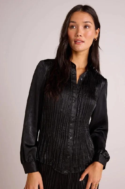 FINAL SALE: BELLA DAHL Pleated Bodice Shirt-- Hooded Caped Shawl Collar