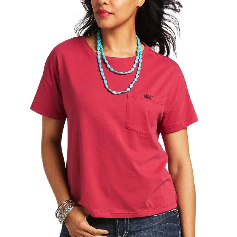 Ariat® Ladies Rodeo Show Red Bud Short Sleeve T-Shirt 10039830-- Sequined Glittery Shiny