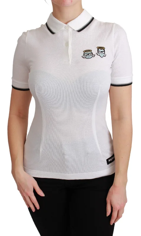 Dolce & Gabbana Chic Polo Angel Embroidered Women's T-shirt-- Modern Contemporary Chic Dolce & Gabbana Chic Polo Angel Embroidered Women's T-shirt-- Modern Contemporary Chic