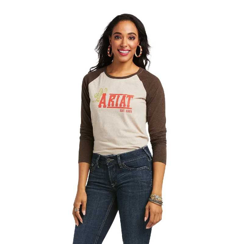 Ariat® Ladies REAL Graphic Long Sleeve T-Shirt 10038060-- Silk Blend Satin Velvet
