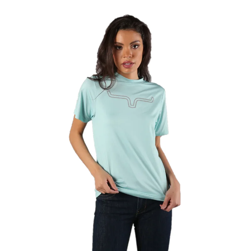 Kimes Ranch® Ladies Outlier Tech Light Blue T-shirt OUT-LB-- Spandex Blend Rayon Blend Denim Blend Kimes Ranch® Ladies Outlier Tech Light Blue T-shirt OUT-LB-- Spandex Blend Rayon Blend Denim Blend