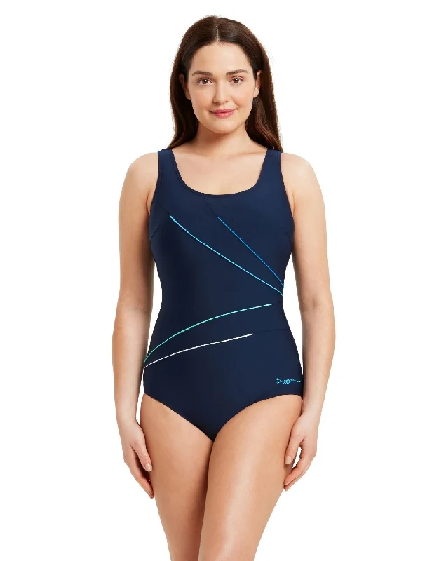 Zoggs Macmasters Scoopback Swimsuit - Navy Beach Ready Swimsuit