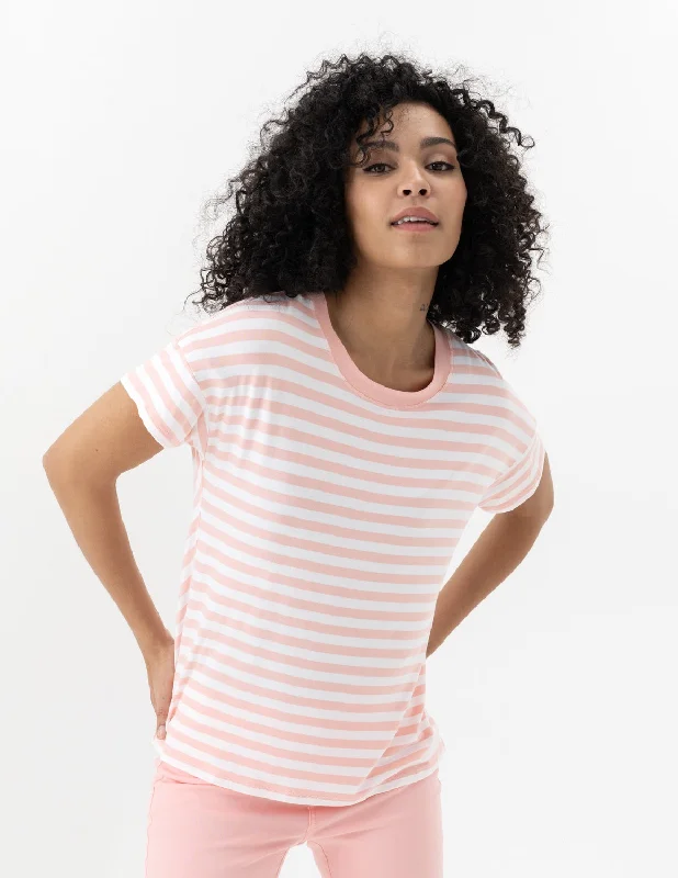 Renuar Striped T-Shirt w/ Back Detail R7713-56S-FLACOM Flamingo Combo-- Anti-Pilling Machine Wash Handmade Renuar Striped T-Shirt w/ Back Detail R7713-56S-FLACOM Flamingo Combo-- Anti-Pilling Machine Wash Handmade