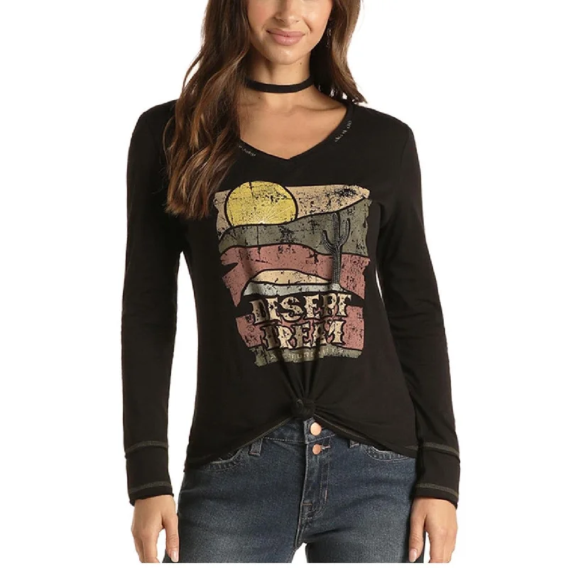 Panhandle White Label Ladies Sunset Desert Print Black T-shirt L8T3473-- Beaded Sequined Faux Fur Panhandle White Label Ladies Sunset Desert Print Black T-shirt L8T3473-- Beaded Sequined Faux Fur