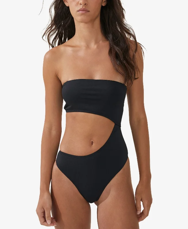 Women's Strapless Cutout Brazilian One-Piece Swimsuit Elegant Swimsuit Bottoms