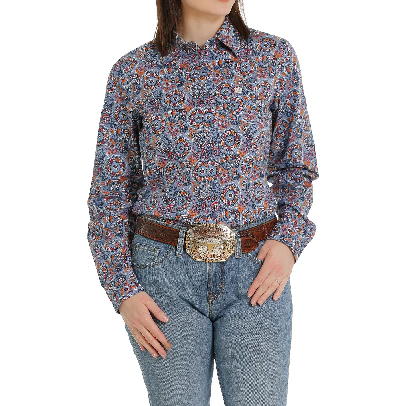Cinch® Ladies Paisley Light Blue Button Down Shirt MSW9164195-- Real Fur Shearling Chenille Cinch® Ladies Paisley Light Blue Button Down Shirt MSW9164195-- Real Fur Shearling Chenille