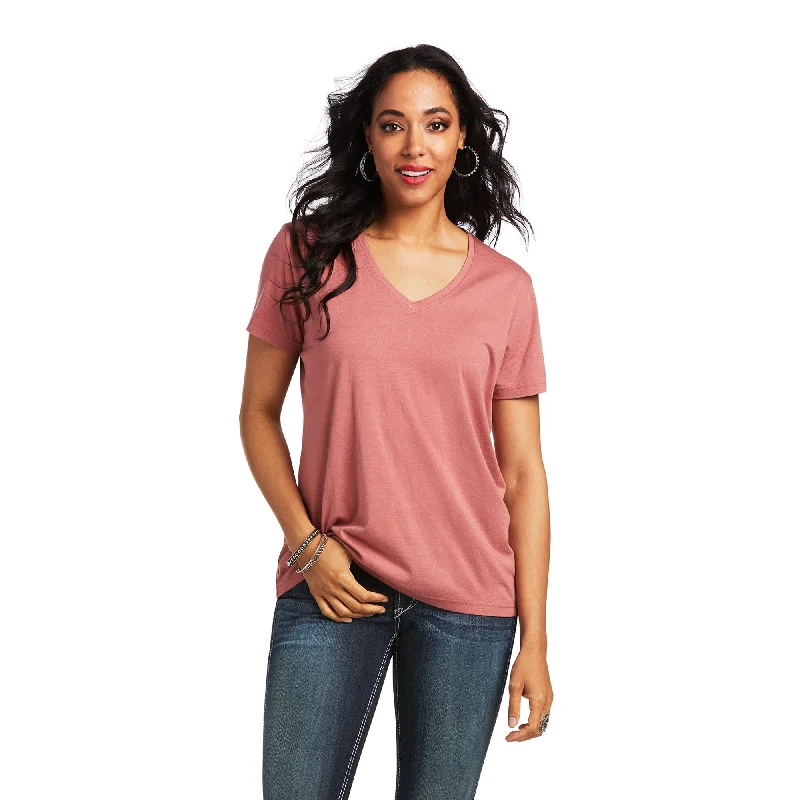 Ariat® Ladies Element Antique Rubia Pink Short Sleeve T-Shirt 10039419-- Jersey Fabric Tulle Fabric Batik Fabric