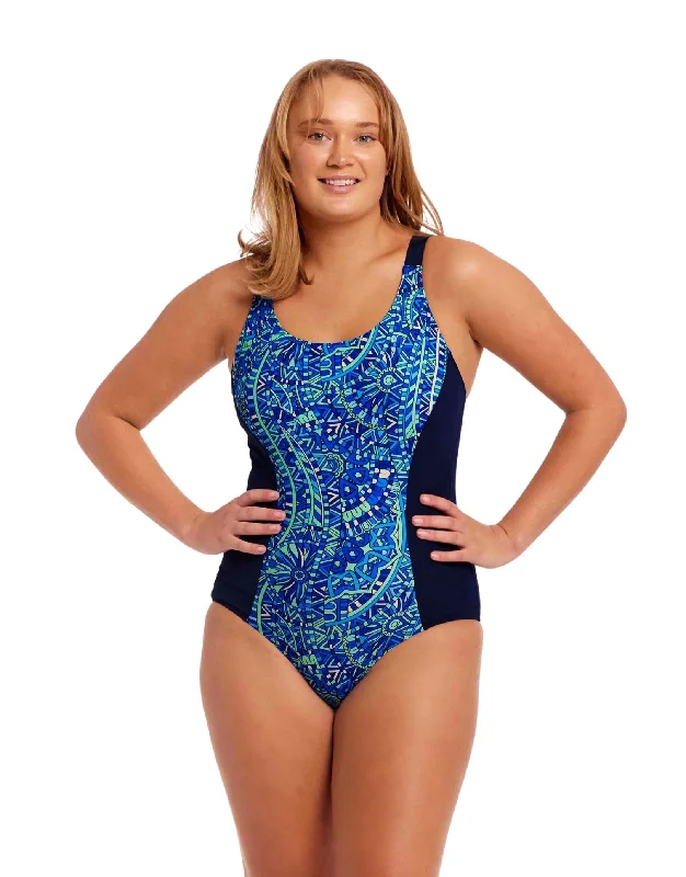 Funkita Blues Festival Brace Me Back Swimsuit Comfortable Tankini Set