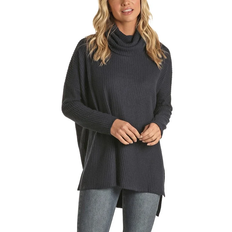 Panhandle White Label Ladies Waffle Knit Navy Shirt L8T1909-42-- Terry Blend Velvet Blend Canvas Blend Panhandle White Label Ladies Waffle Knit Navy Shirt L8T1909-42-- Terry Blend Velvet Blend Canvas Blend