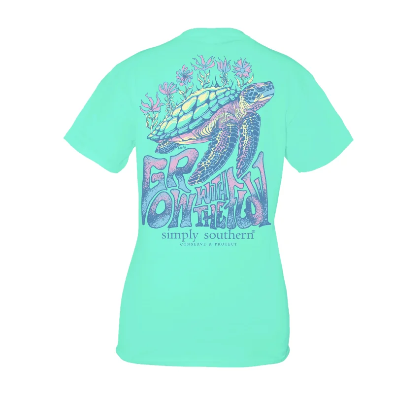 Simply Southern Ladies " Grow With The Flow" Graphic Sea Green T-Shirt FLOW-SEA-- Satin Blend Silk Blend Wool Blend Simply Southern Ladies " Grow With The Flow" Graphic Sea Green T-Shirt FLOW-SEA-- Satin Blend Silk Blend Wool Blend