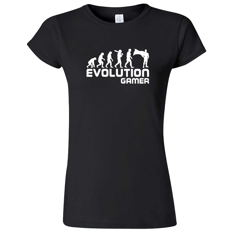 "Evolution Gamer - Superhero" women's t-shirt-- Embroidered Appliqued Beaded