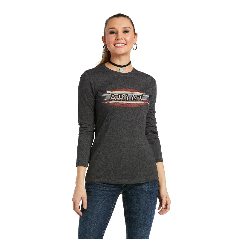 Ariat® Ladies Serape Long Sleeve Charcoal Heather T-Shirt 10038637-- Beaded Sequined Faux Fur Ariat® Ladies Serape Long Sleeve Charcoal Heather T-Shirt 10038637-- Beaded Sequined Faux Fur