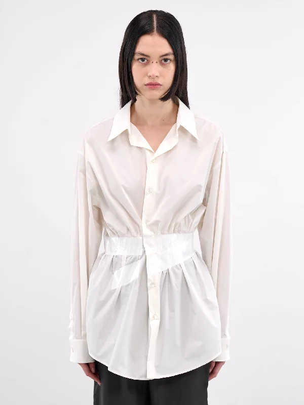 Taped Poplin Shirt (S52DT0045-M35256-OFF-WHITE)-- Modern Contemporary Chic