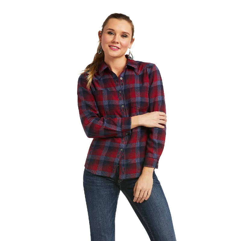 Ariat® Ladies REAL Billie Jean Fireside Plaid Shirt 10037587-- Satin Blend Silk Blend Wool Blend Ariat® Ladies REAL Billie Jean Fireside Plaid Shirt 10037587-- Satin Blend Silk Blend Wool Blend