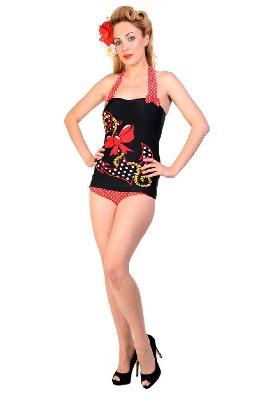 Big Anchor Swimsuit Sleek Racerback Swimsuit