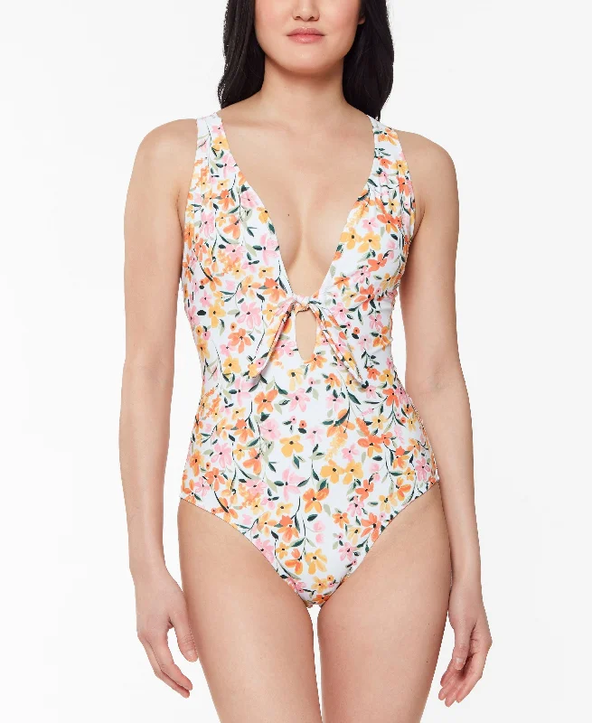 Summer Dreaming Tie-Front One-Piece Swimsuit Strapless Swimsuit Top