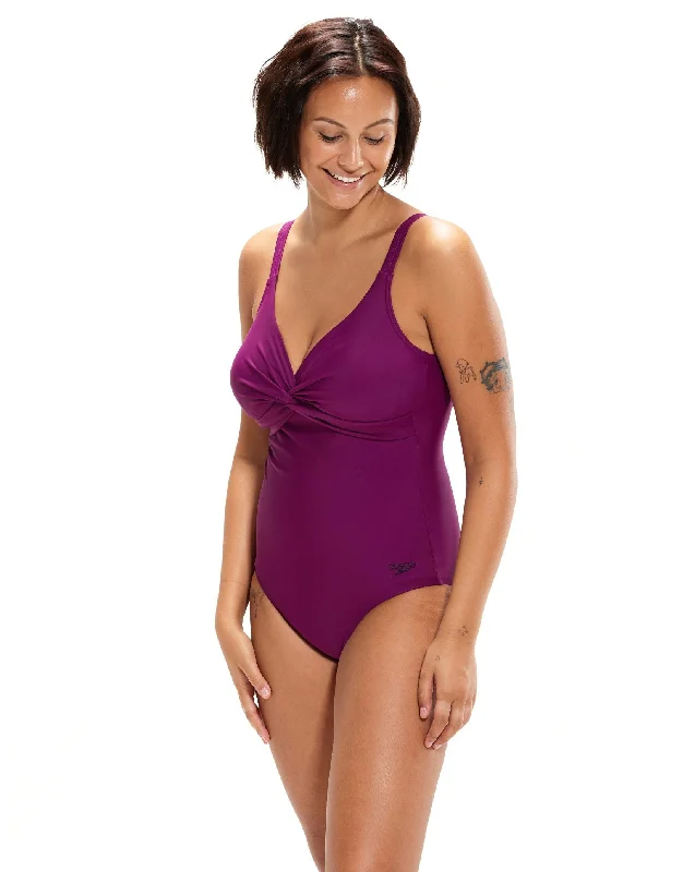 Speedo Brigitte One Piece Swimsuit - Purple Comfortable Tankini Set