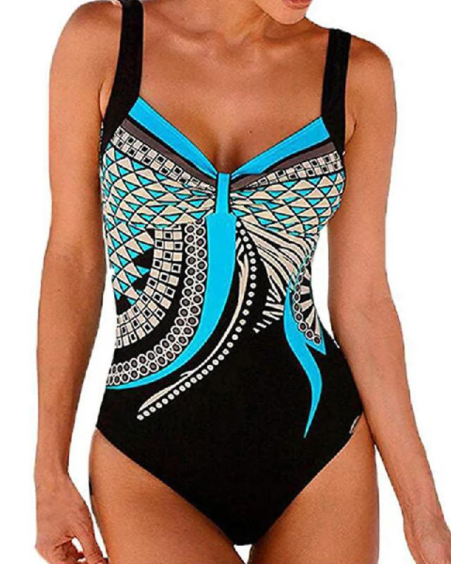 Dagna | One-piece patterned swimsuit Elegant Ruffled Bikini