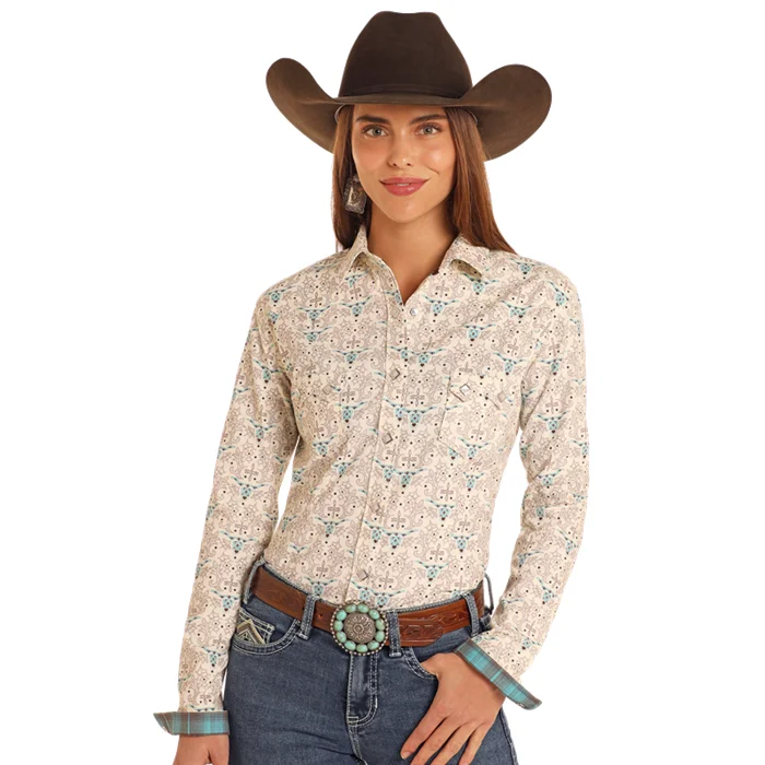 Rough Stock Ladies Novelty Corduroy Natural Snap Shirt RWN2S05095-- Rayon Fabric Velvet Fabric Corduroy Fabric Rough Stock Ladies Novelty Corduroy Natural Snap Shirt RWN2S05095-- Rayon Fabric Velvet Fabric Corduroy Fabric