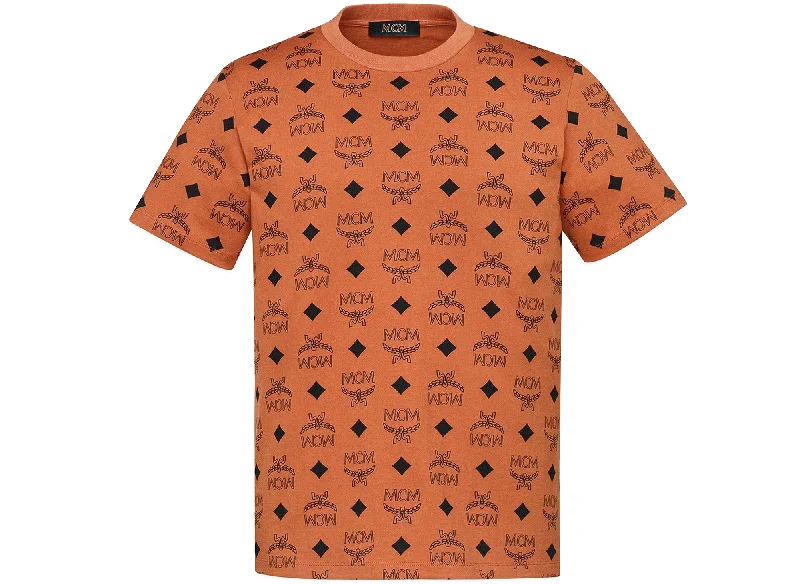 MCM Monogram T-Shirt in Cognac-- Fashionable Trendy Casual