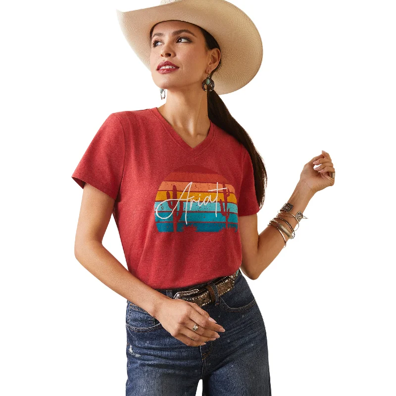 Ariat® Ladies Real Horizon Aura Orange Heather T-Shirt 10043419-- Real Fur Shearling Chenille Ariat® Ladies Real Horizon Aura Orange Heather T-Shirt 10043419-- Real Fur Shearling Chenille