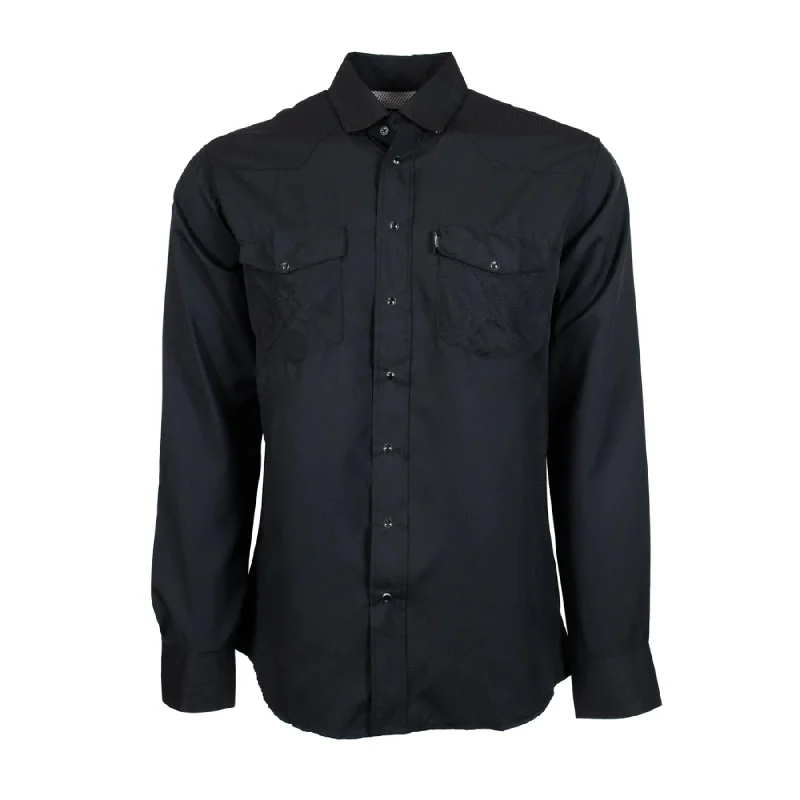 Hooey Ladies SOL Black Snap Button Down Shirt HT1613BK-- Print Jacquard Patchwork