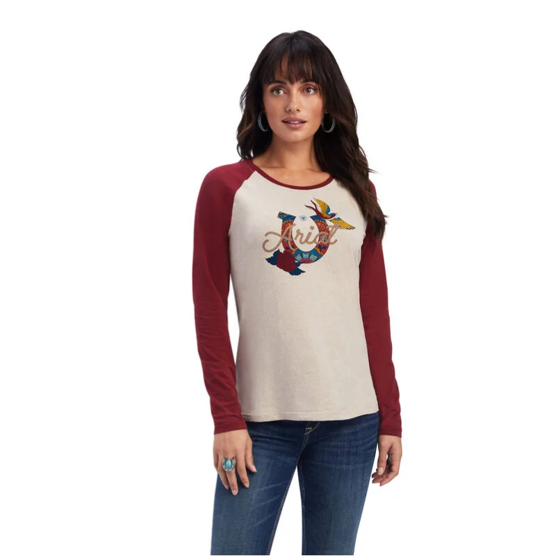 Ariat® Ladies R.E.A.L.™ Ropey Rose Beige T-Shirt 10041343-- Terry Blend Velvet Blend Canvas Blend Ariat® Ladies R.E.A.L.™ Ropey Rose Beige T-Shirt 10041343-- Terry Blend Velvet Blend Canvas Blend