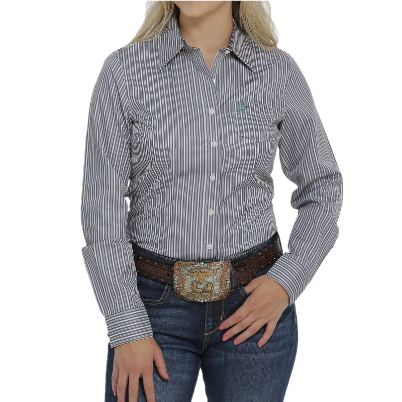 Cinch® Ladies Green Pinstripe Printed Button Down Shirt MSW9164188-- Rayon Velvet Corduroy Cinch® Ladies Green Pinstripe Printed Button Down Shirt MSW9164188-- Rayon Velvet Corduroy