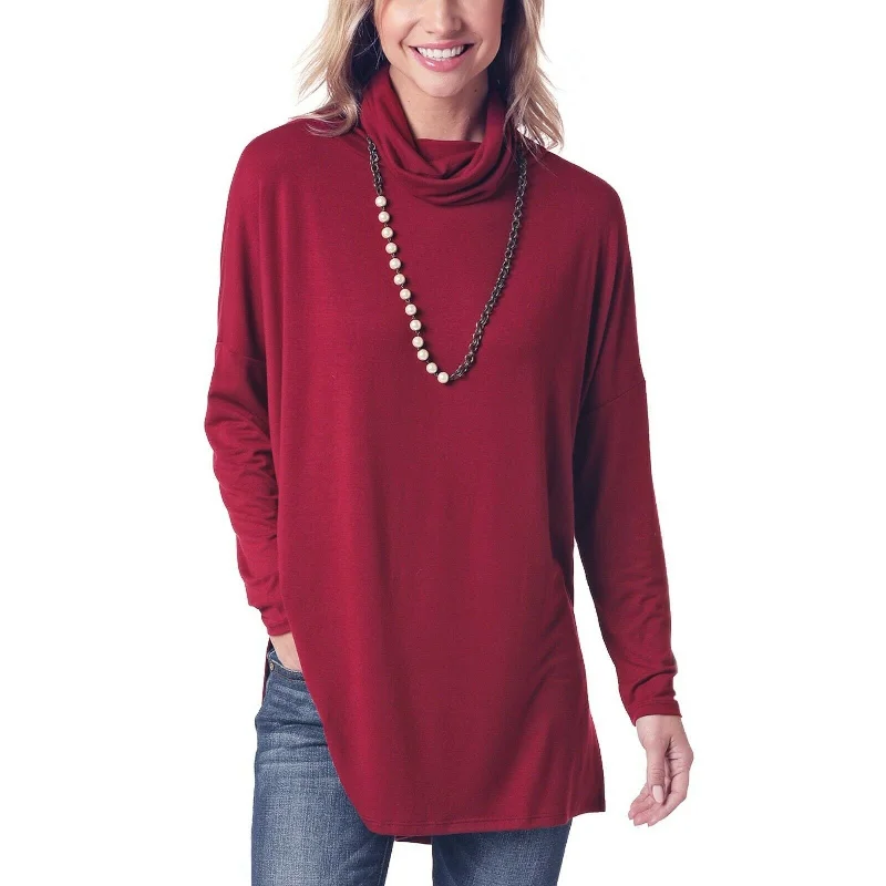 Panhandle Ladies Burgundy Long Sleeve Tunic Shirt L8T6409-62-- Casual Formal Business