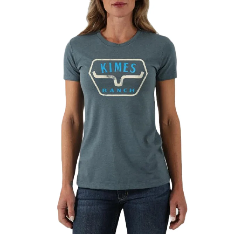 Kimes Ranch® Ladies Distance Indigo T-Shirt DIST-IND-- Polka Dot Checkered Tartan