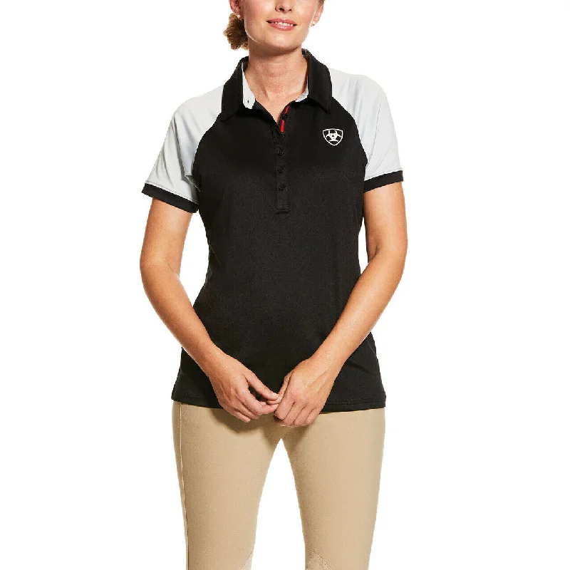 Ariat® Ladies Black Team 3.0 Polo Shirt 10030550-- Nylon Fabric Polyester Fabric Spandex Fabric Ariat® Ladies Black Team 3.0 Polo Shirt 10030550-- Nylon Fabric Polyester Fabric Spandex Fabric