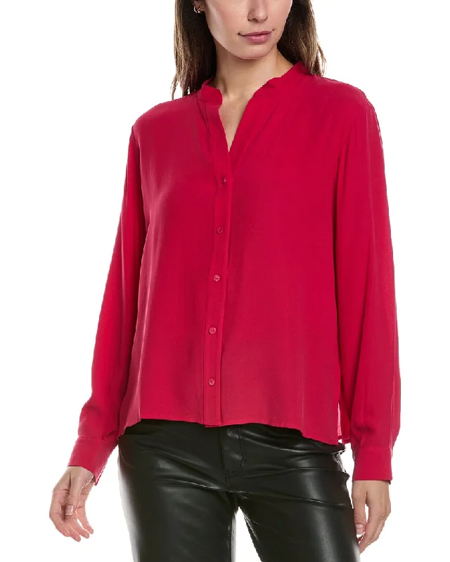 Eileen Fisher Petite Mandarin Collar Silk Shirt-- Chenille Blend Fleece Blend Nylon Blend Eileen Fisher Petite Mandarin Collar Silk Shirt-- Chenille Blend Fleece Blend Nylon Blend