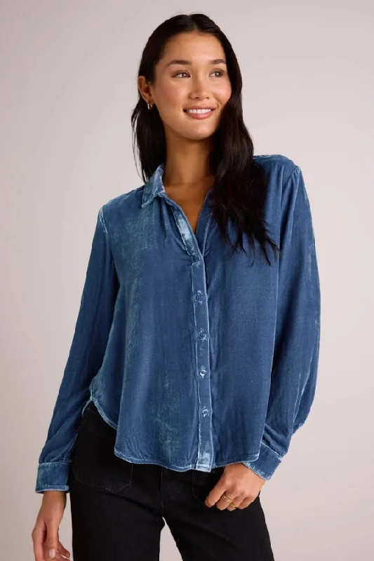 BELLA DAHL Long Sleeve Clean Shirt-- Cashmere Blend Cotton Blend Poly Blend