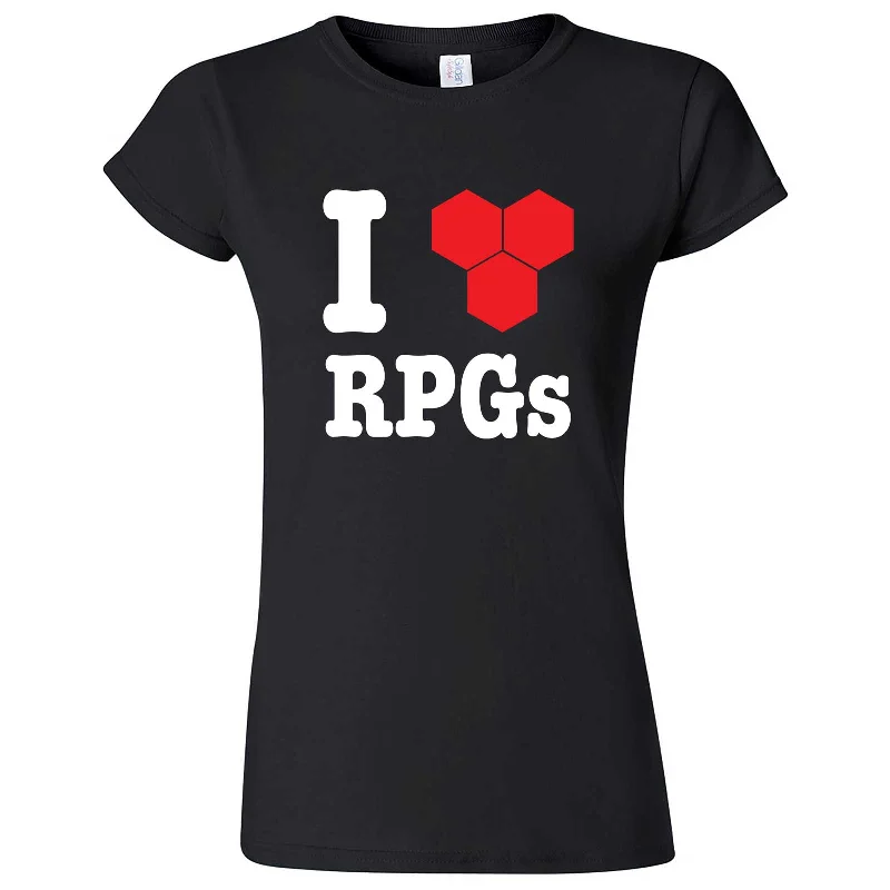 "I Love RPGs" women's t-shirt-- Iron Safe Non-Iron Wrinkle Free